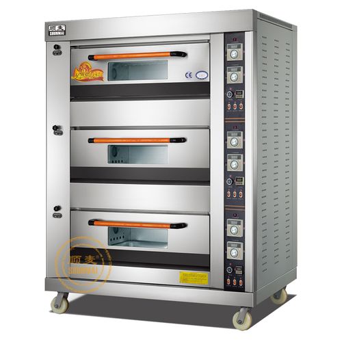 顺麦面包蛋糕rqly烘炉六盘燃气三层大容量电烤箱商用烘烤炉